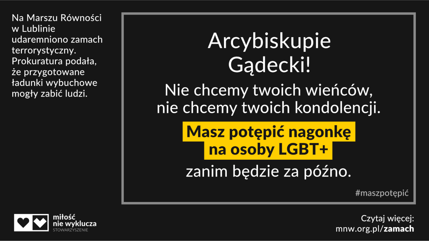 arcybiskup Gadecki #maszpotepic zamach LGBT+