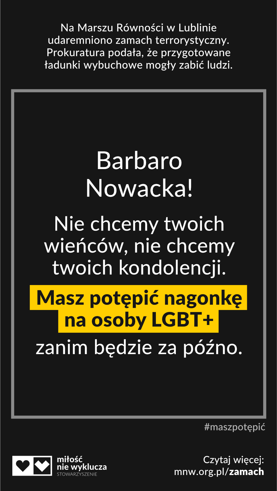 Barbara Nowacka #maszpotepic zamach LGBT+