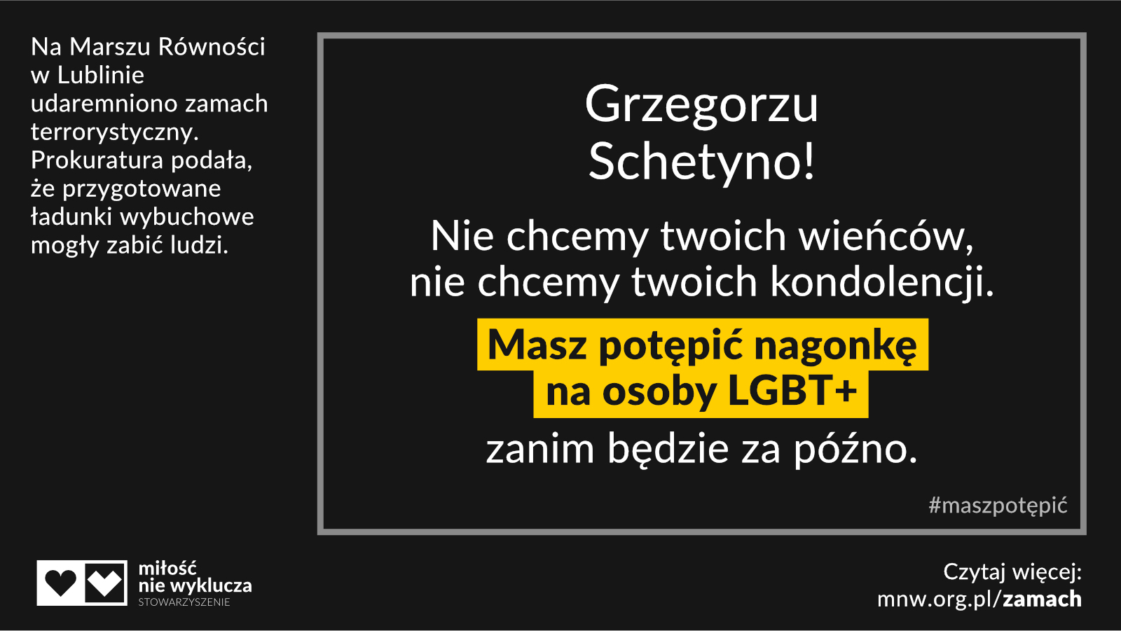 Schetyna #maszpotepic zamach LGBT+